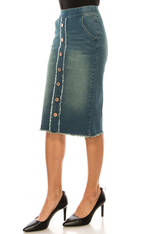 Callie Embellished Denim Skirt