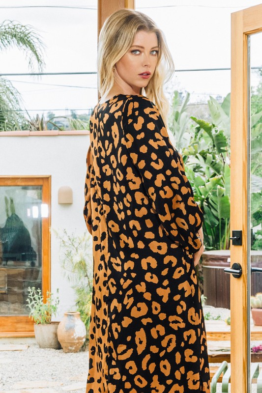 DaVida Leopard Dress-Brown