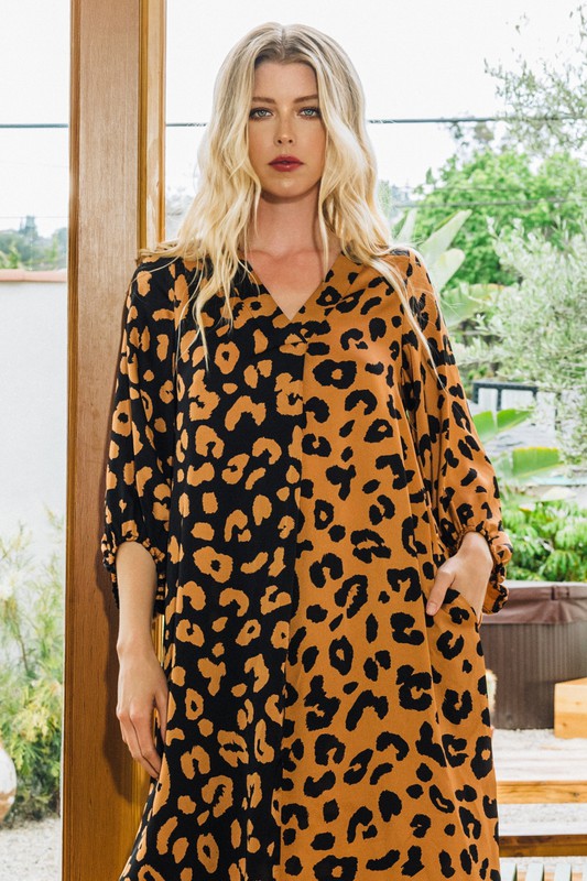 DaVida Leopard Dress-Brown