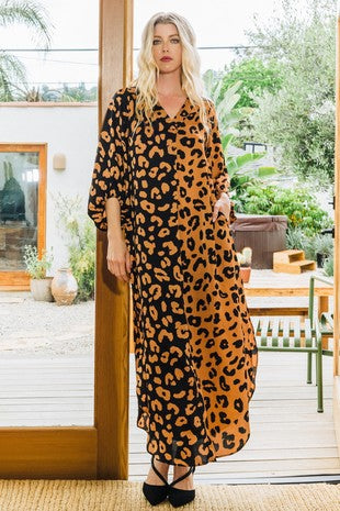 DaVida Leopard Dress-Brown