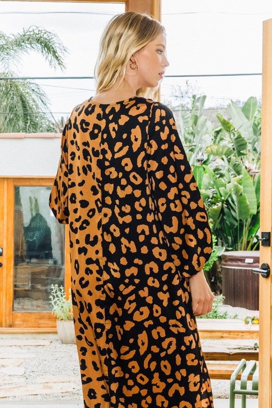 DaVida Leopard Dress-Brown
