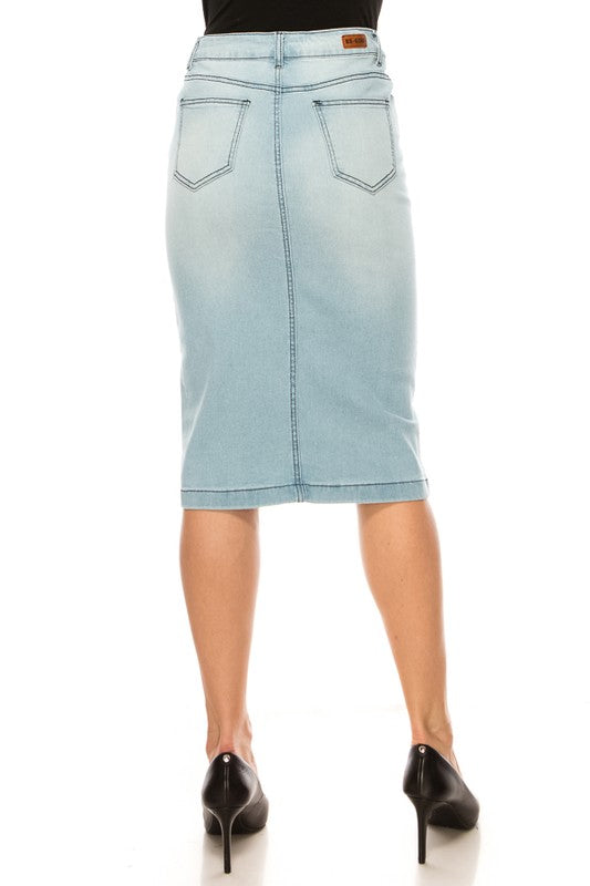 Joni Denim Skirt-Light Indigo Wash