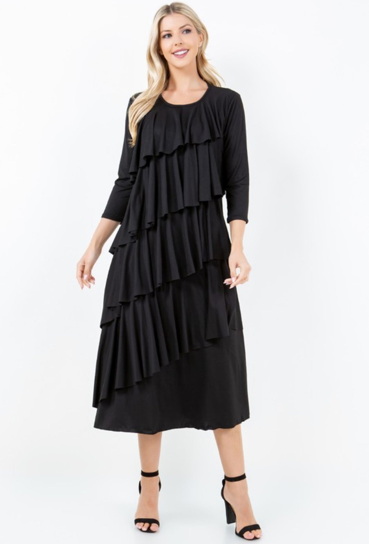 Megan Ruffle Midi Dress