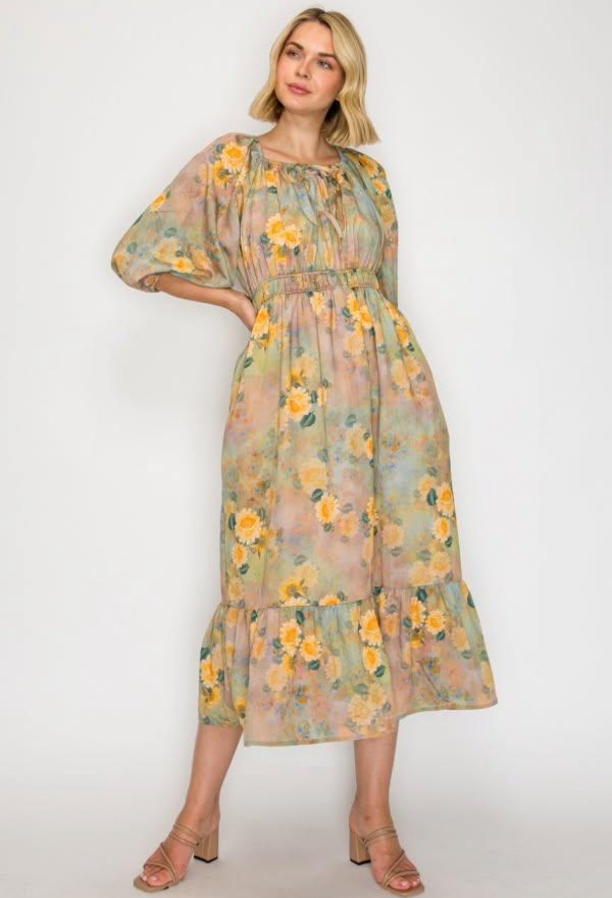 Vivian Dress Large / Sage/Mustard Vivian Dress Large / Sage/Mustard