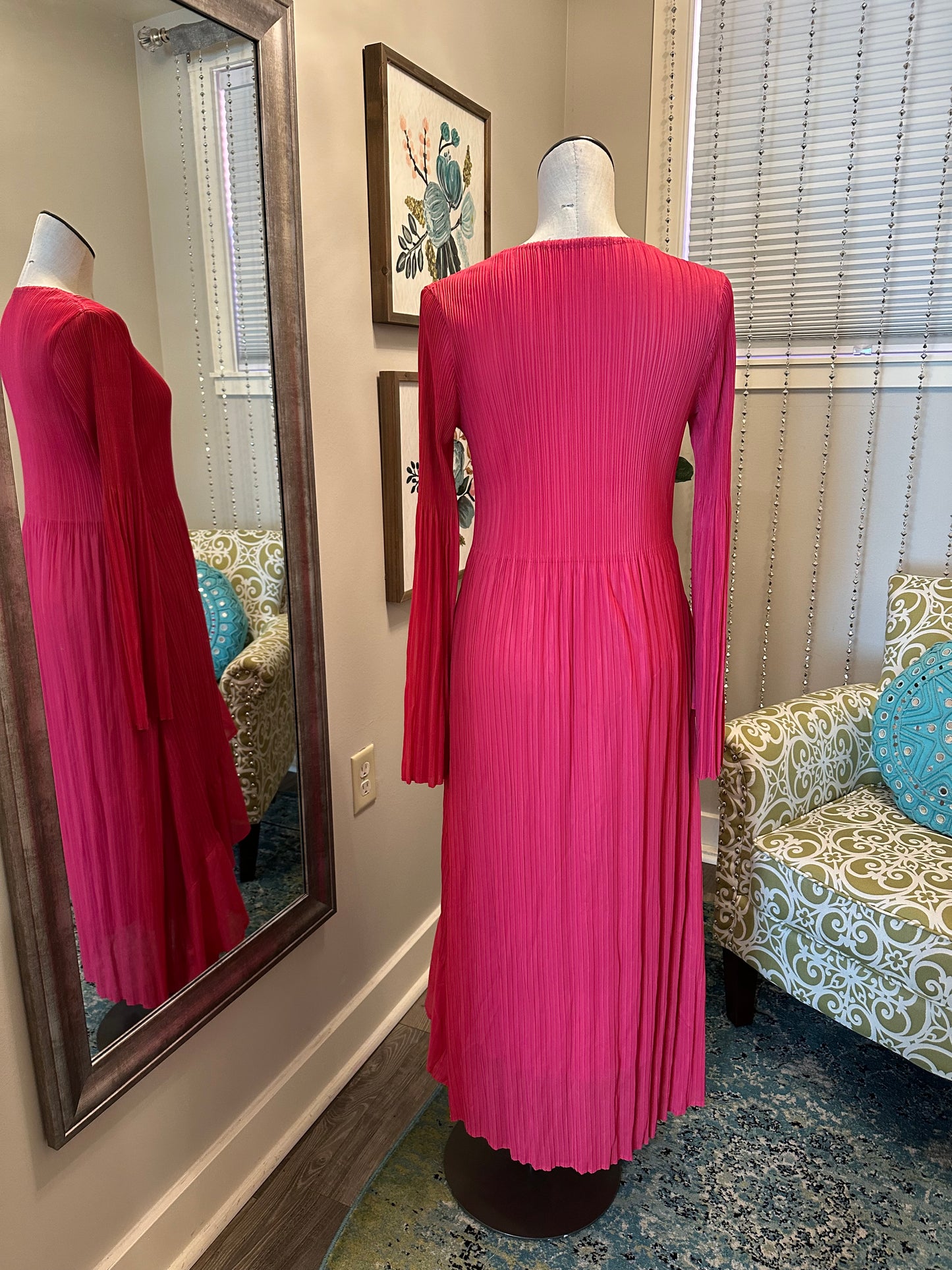 Jenna Midi Dress-Pink