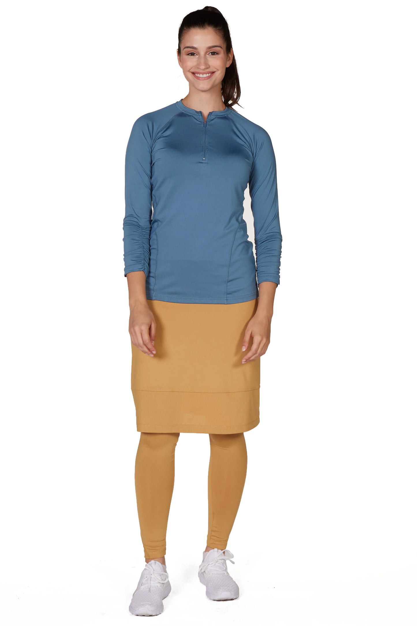 Snoga Mesh Long Leggings-Pale Gold