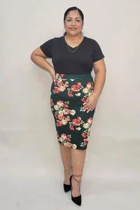 Plus Allie Floral Skirt