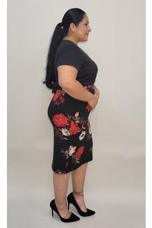 Plus Amanda Floral Pencil Skirt