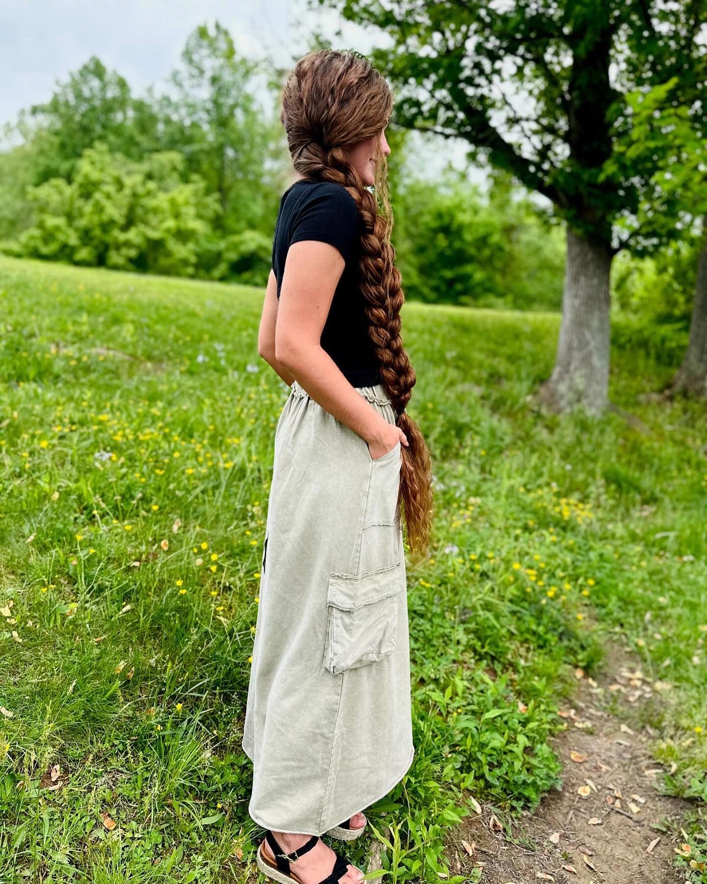 Mayln Cargo Skirt-Mushroom