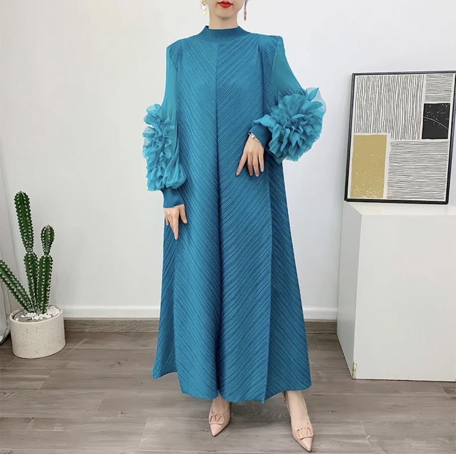 Katelyn Midi Dress-Lake Blue