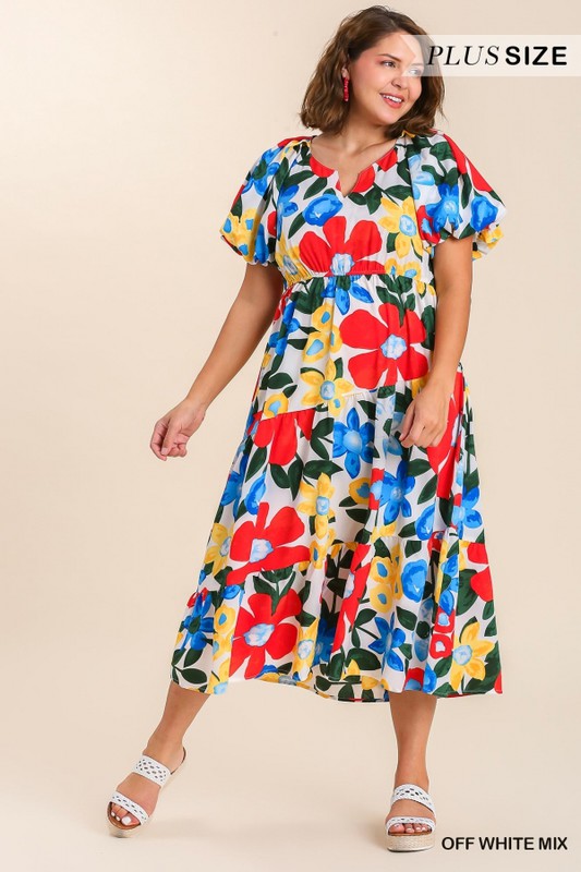 Aprica Floral Dress-Off White