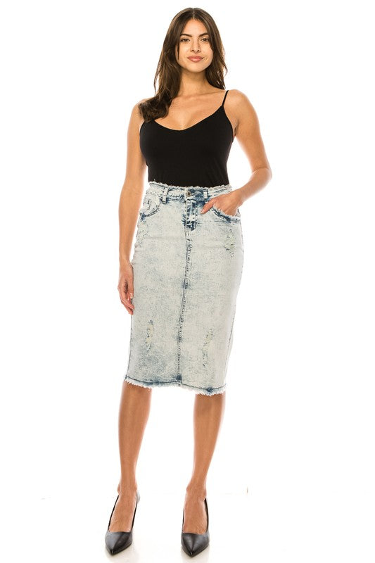 Freida Frayed Sand Blush Skirt