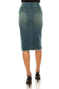 Callie Embellished Denim Skirt