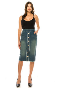 Callie Embellished Denim Skirt