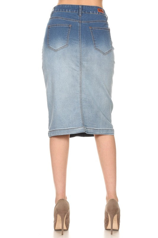Geri Ombre Denim Skirt