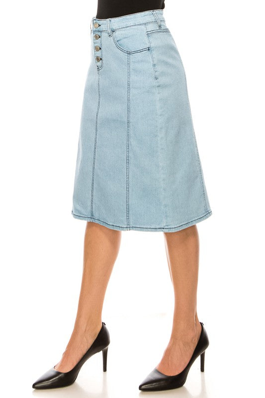 Ella Denim Skirt-Light Indigo