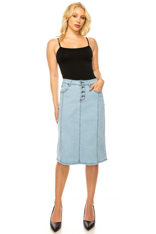 Ella Denim Skirt-Light Indigo