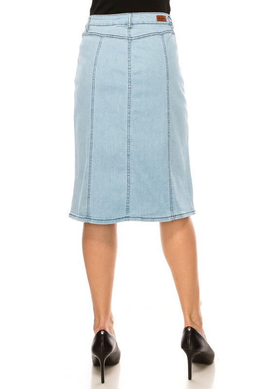 Ella Denim Skirt-Light Indigo