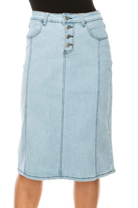 Ella Denim Skirt-Light Indigo