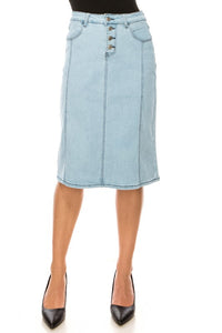 Ella Denim Skirt-Light Indigo