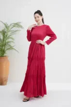 Delaney Maxi Dress-Rose Red