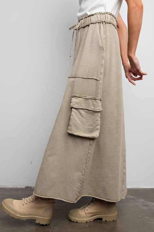 Mayln Cargo Skirt-Mushroom