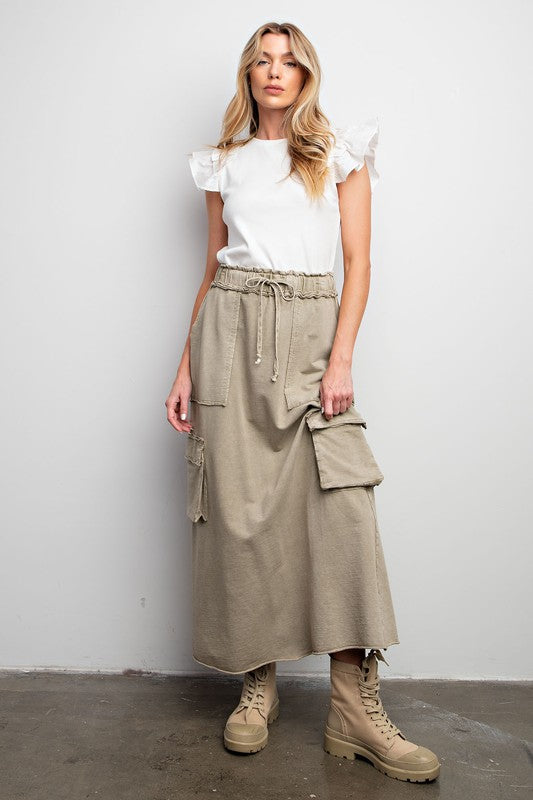 Mayln Cargo Skirt-Mushroom