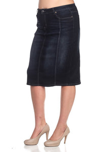 Cara Denim Skirt-Black Wash