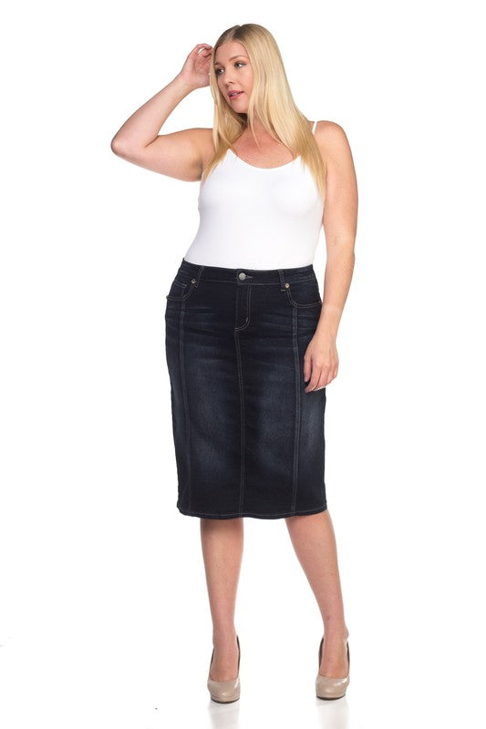 Cara Denim Skirt-Black Wash