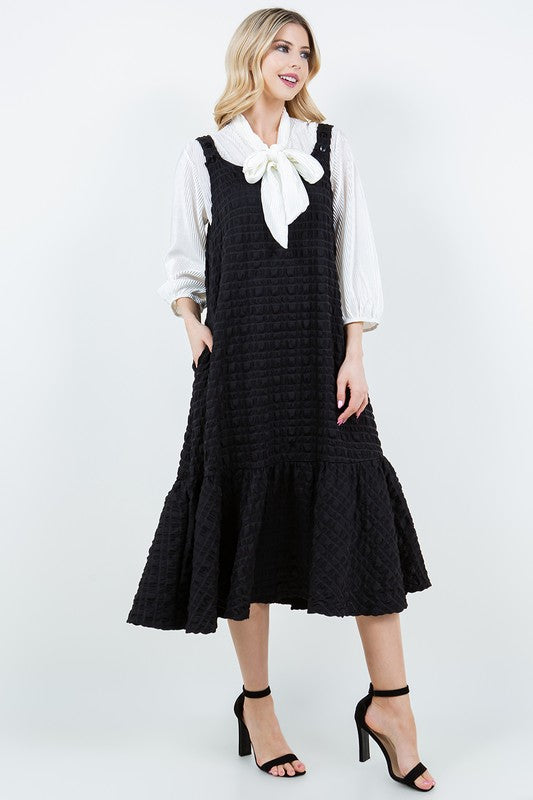 Eva Overall Dress-Black