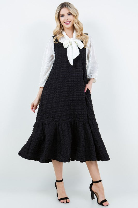 Eva Overall Dress-Black