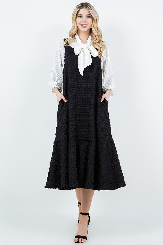 Eva Overall Dress-Black