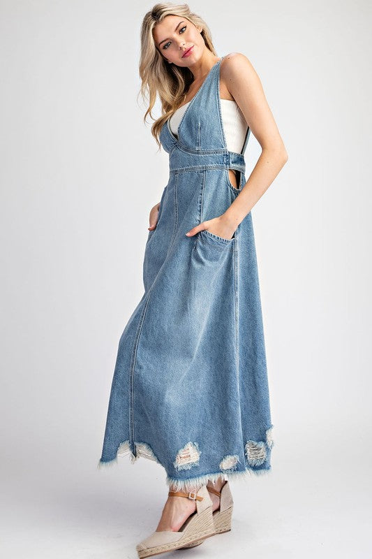 Zoey Denim Jumper Be Modest Boutique Zoey Denim Jumper Be Modest Boutique