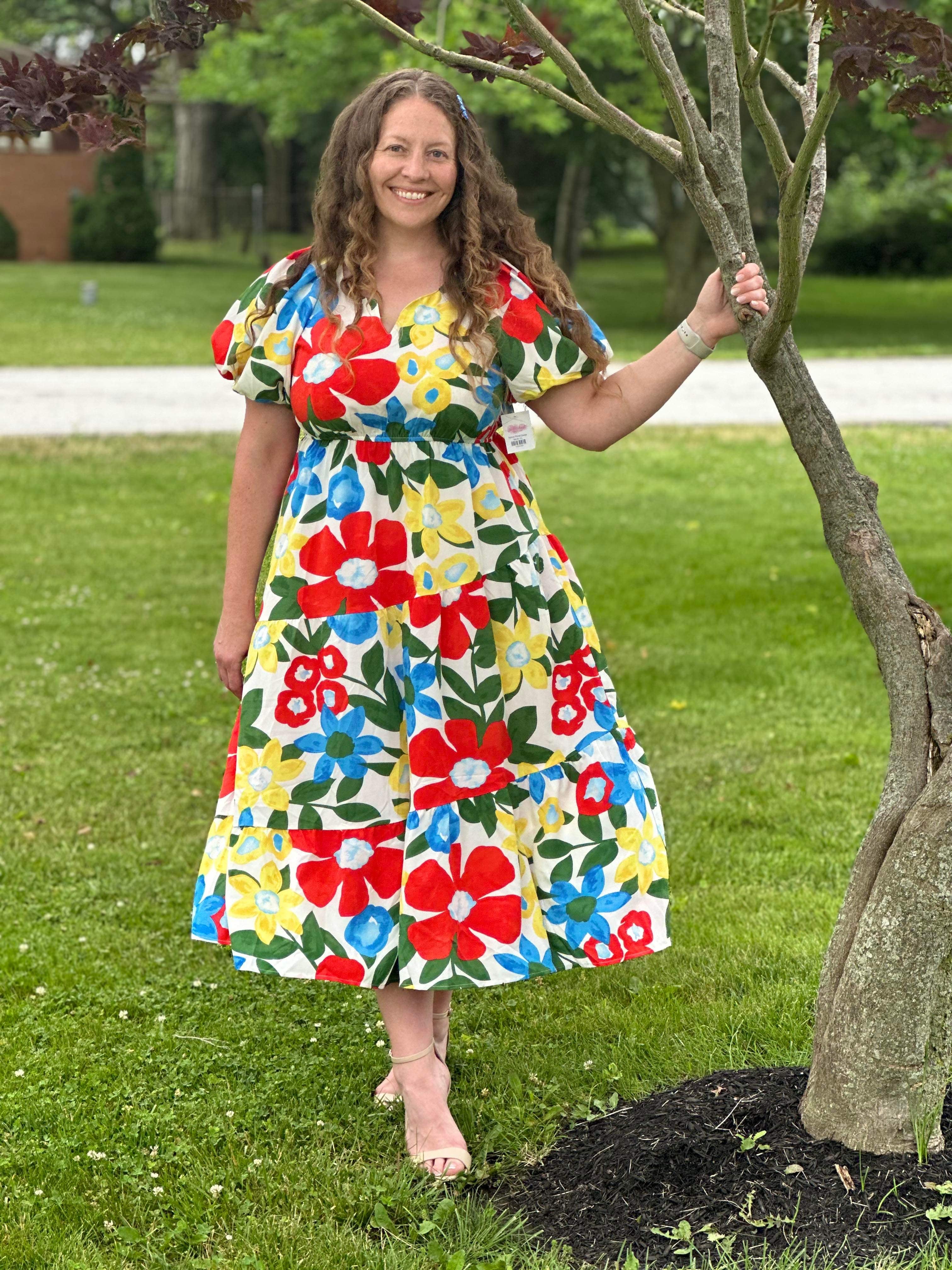 Aprica Floral Dress-Off White