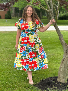 Aprica Floral Dress-Off White
