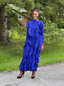 Zaylee Ruffled Dress-Royal