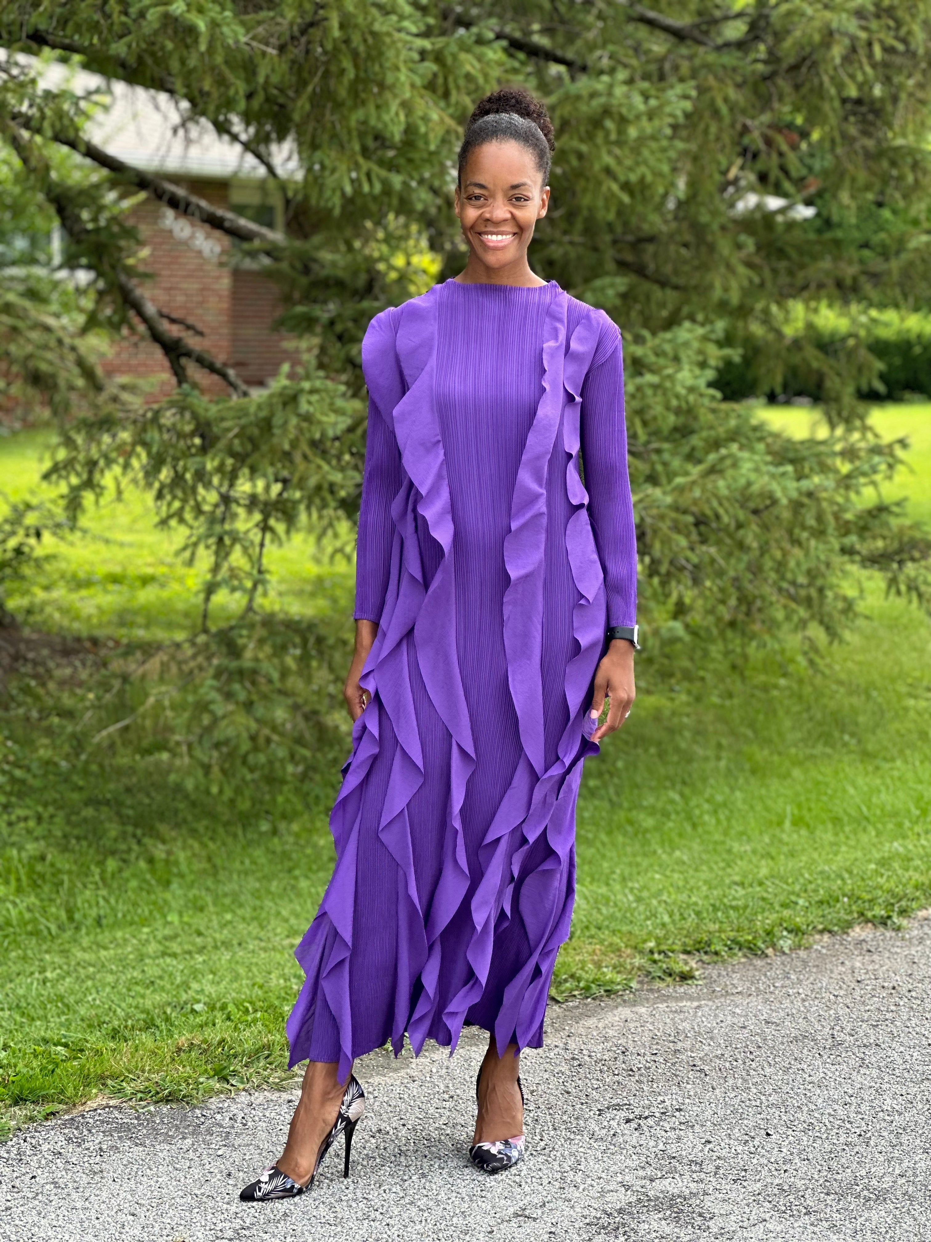 Zaylee Midi Dress-Purple