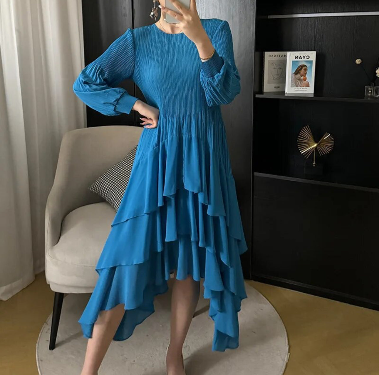 Rachel Midi Dress-Blue