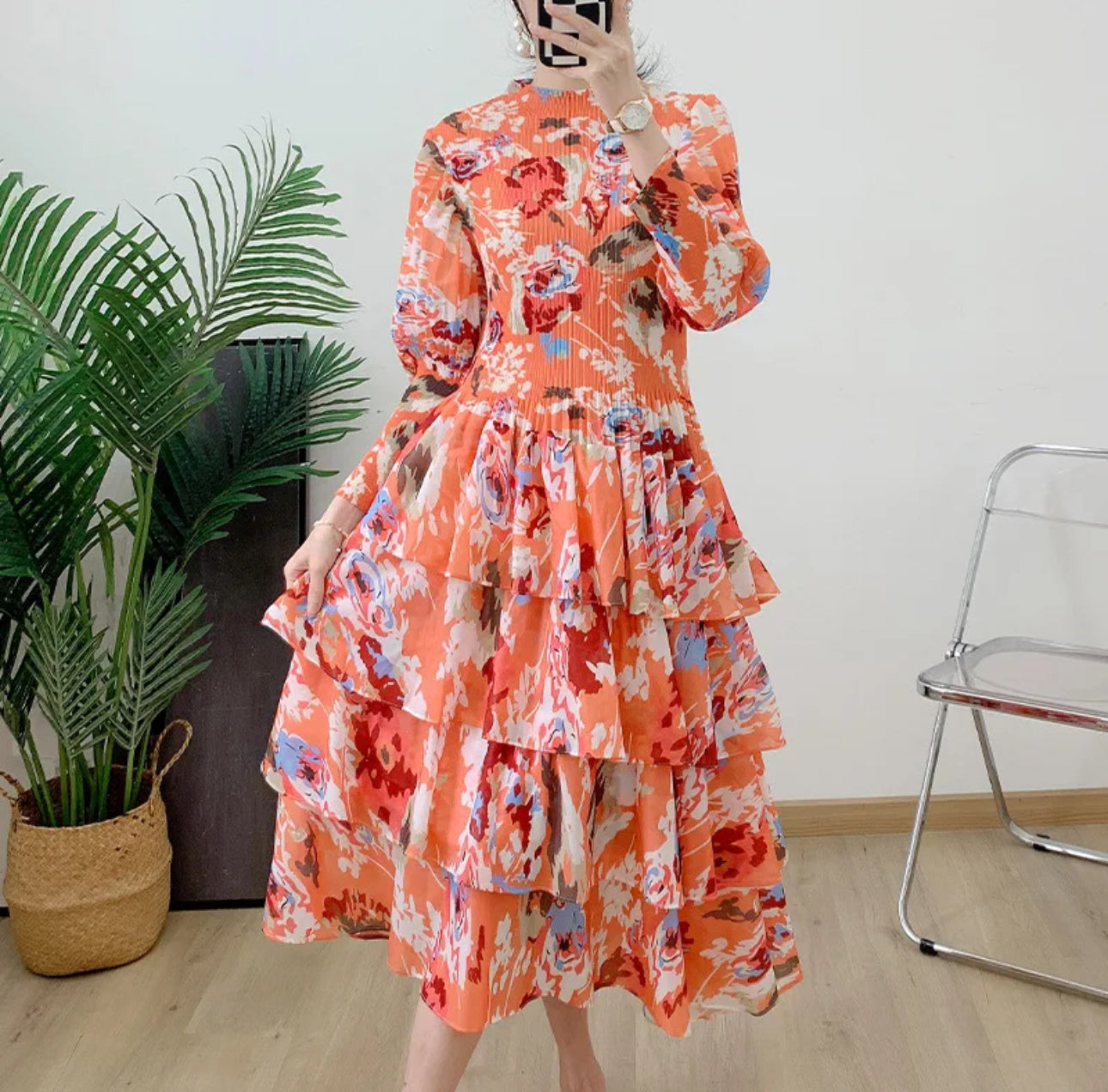 Emely Dress-Coral