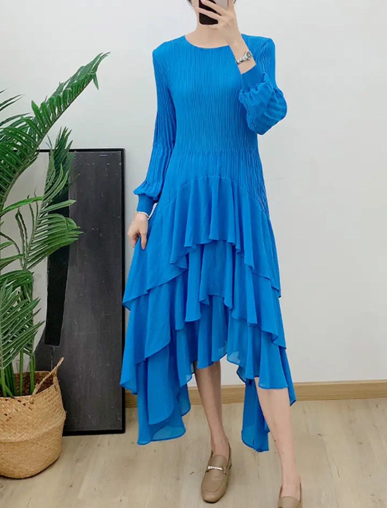Rachel Midi Dress-Blue
