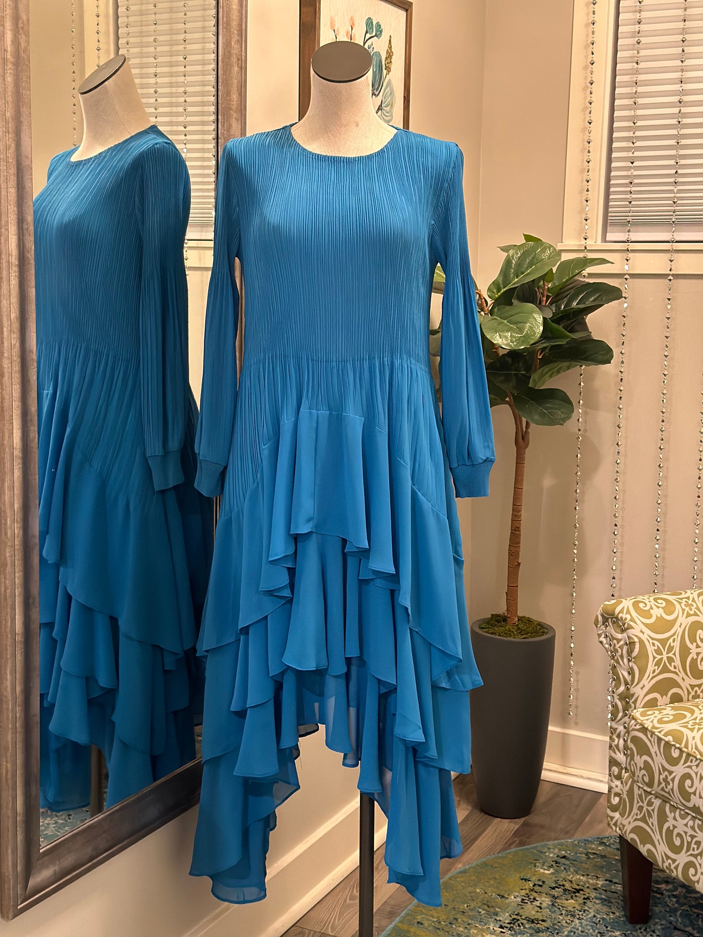Rachel Midi Dress-Blue