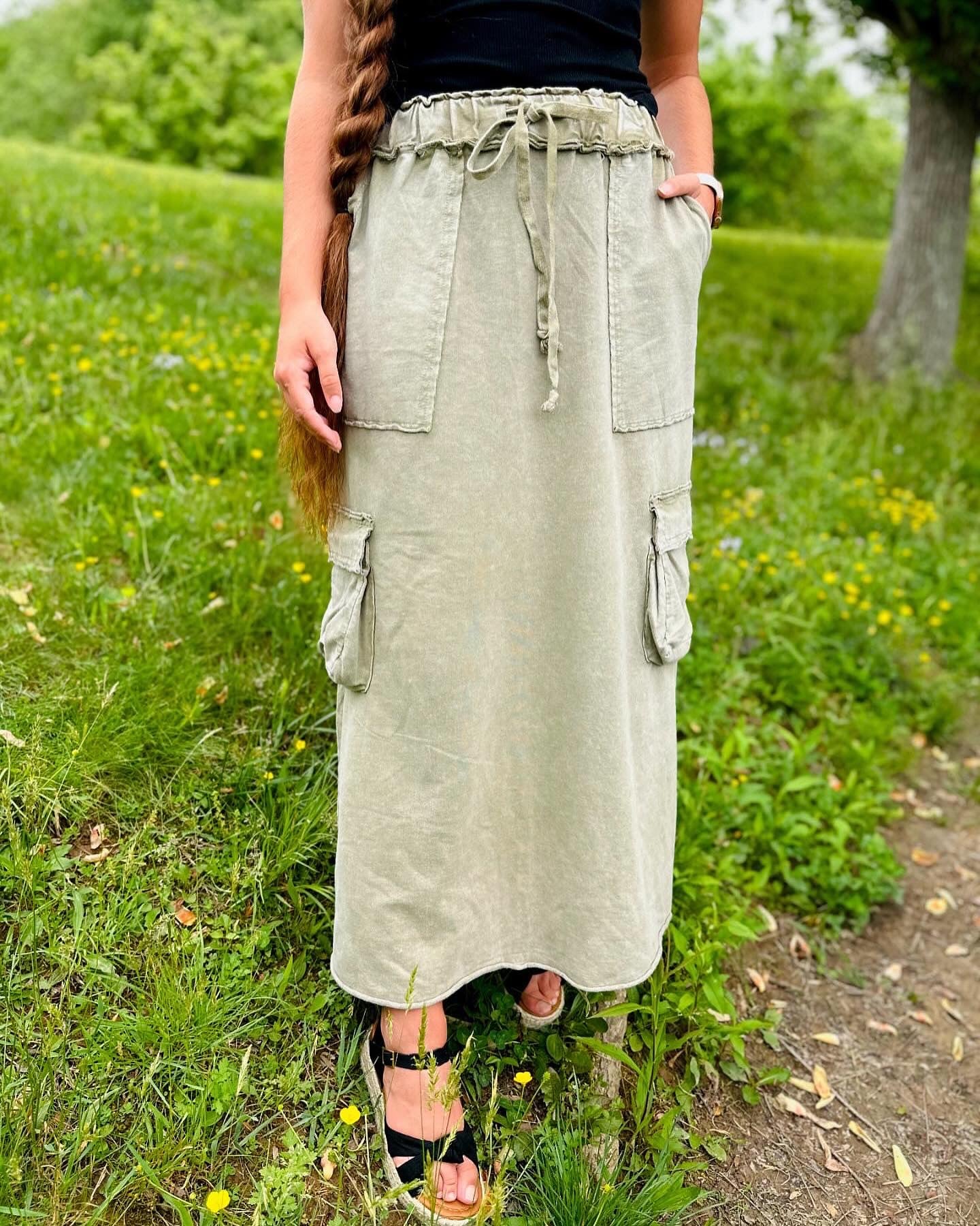 Mayln Cargo Skirt-Mushroom