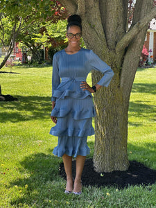 Alyssa Midi Dress-Blue