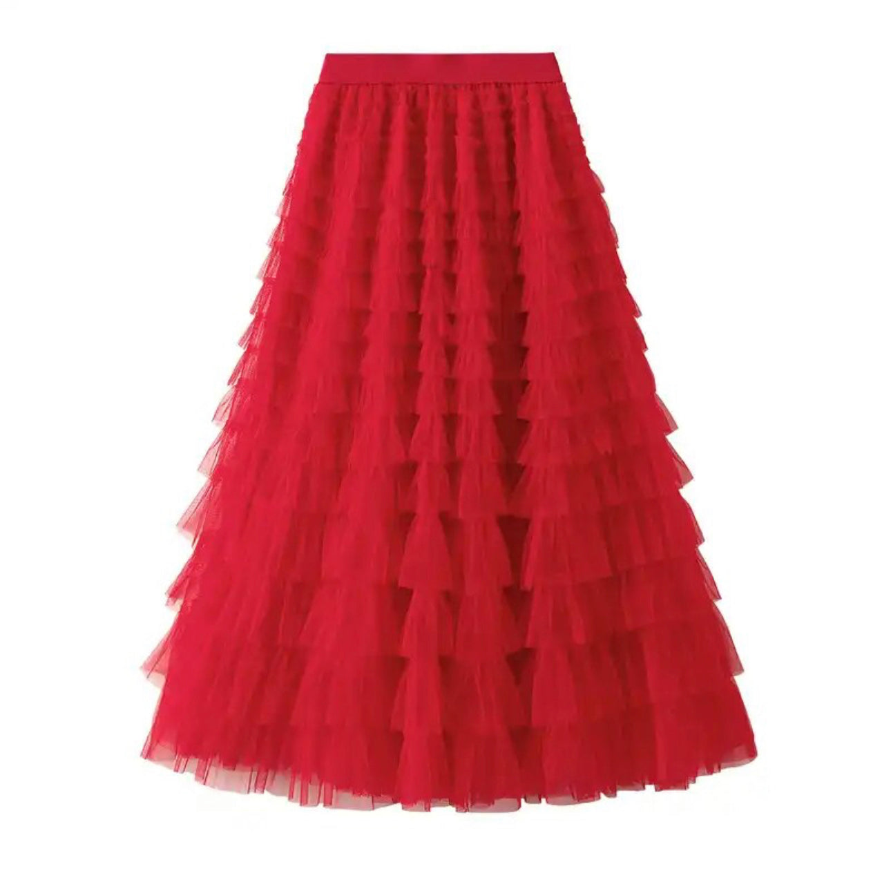 Mesh Tiered Skirt