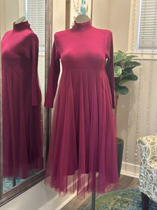 Jalena Sweater Dress-Magenta
