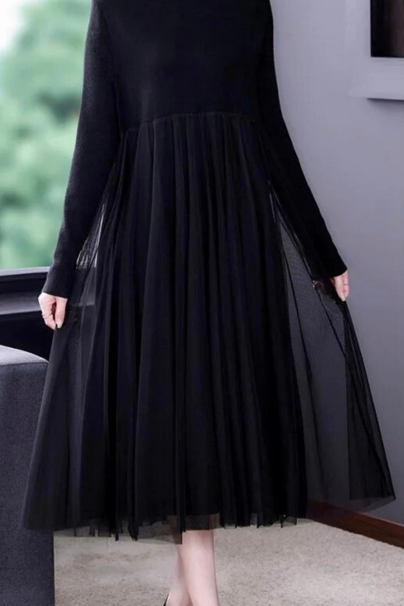 Jalena Sweater Dress-Black