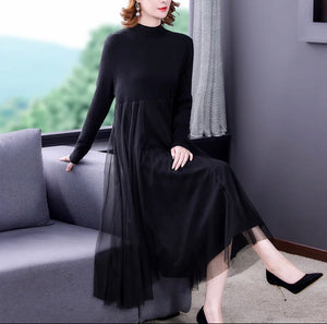 Jalena Sweater Dress-Black
