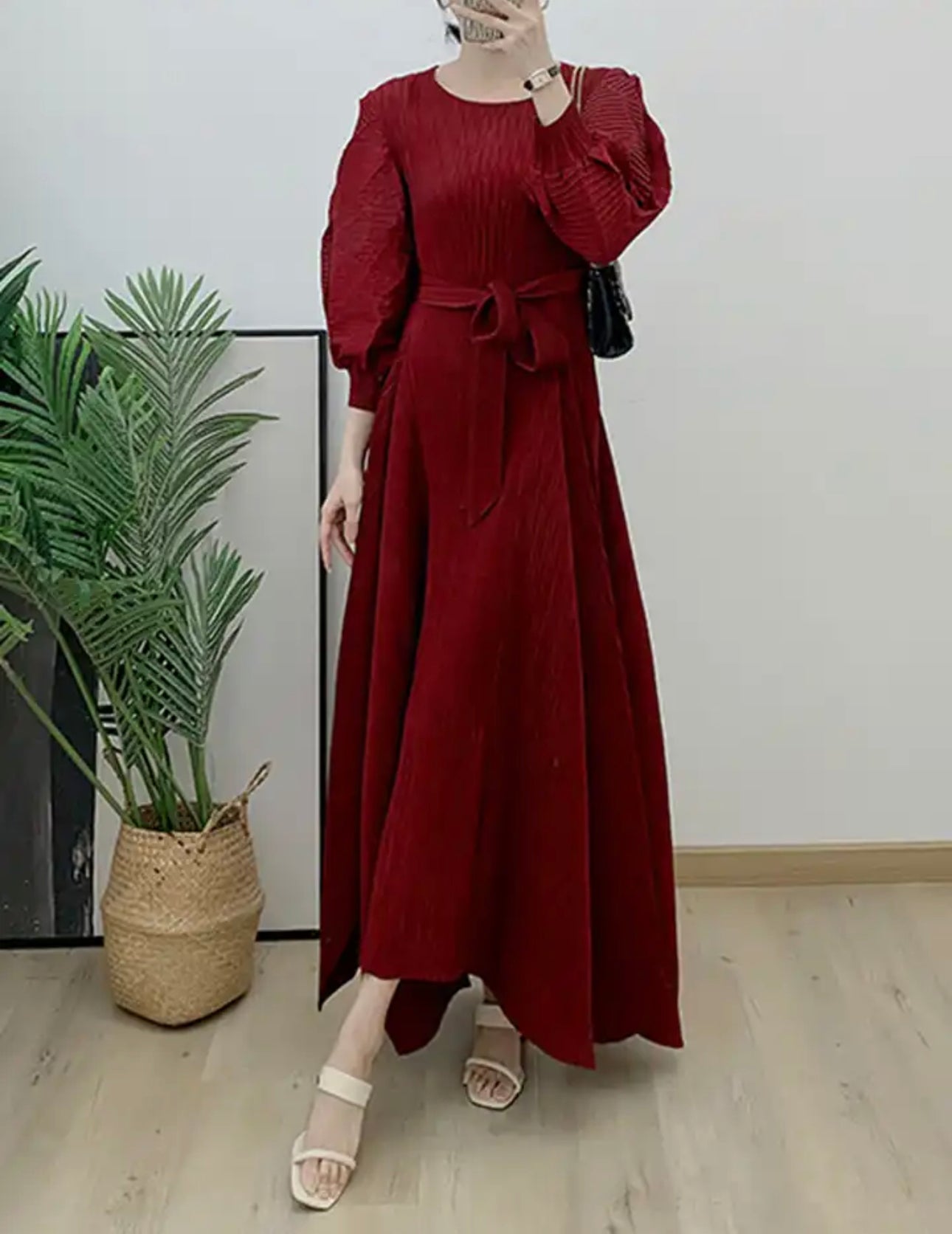 Addison Dress-Burgundy