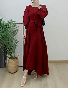 Addison Dress-Burgundy