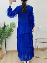 Georgia Ruffle Dress-Royal